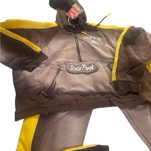 Hyde Park Brown & Yellow Logo Hoodie WHOLE SWEATSUIT!!!!
